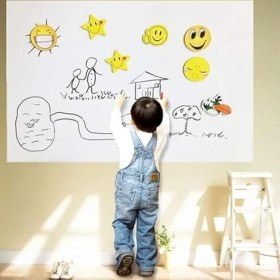 Resim Tech Butiq 2'li Paket 60X100 cm 1x Beyaz, 1x Şeffaf Yapışkansız Tutunan Statik Pratik Yazı Tahtası, Çok Amaçlı, Duvara, Yapışkansız Tutunur, Ders Çalışma Yazı Tahtası Manyetik Duvar 