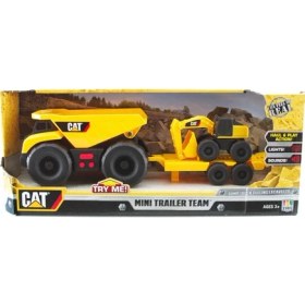 Resim Cat Mini Iş Makinesi Mini Römork ve Araç Seti Sesli ve Işıklı 2'li Set Model-1 34760 