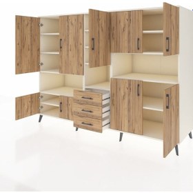 Resim Kronos Dolap 13 Raflı 3 Çekmeceli 9 Kapaklı 220x59x163 Aytaşı-çam Aytaşı-çam 