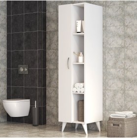 Resim Tanmob Tek Kapılı Raflı Ütü Masası Dolabı Beyaz - Bdl0301 