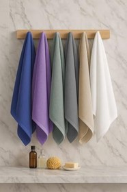 Resim 6 lı Softtouch El Yüz Banyo Havlusu Seti%100 Pamuklu 50x90 Cm 