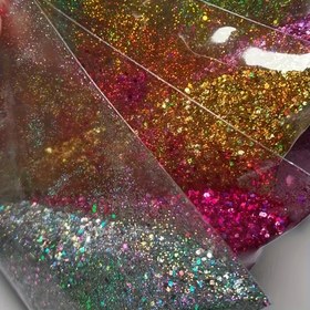 Resim 10g Karışık Iridescent Hexagon Hologram Flash Sequins - Canlı Epoksi Reçine Doldurulmuş, 10 Renk, Güçlendirilmemiş, Takı Süslemesi, El Sanatları, Reçine, Parti Süslemeleri, Pilsiz 