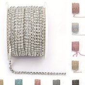 Resim 9.14 Metre/Rulo SS6-SS16 Simli Taşlı Zincir Dikiş veya Yapıştırma Kıyafet Aksesuarı Süsleme Zili 