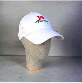 Resim salarticaret Unisex Türkiye Nakışlı Beyaz Şapka 