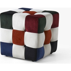 Resim Renkli Kare Puff Çok Renkli 