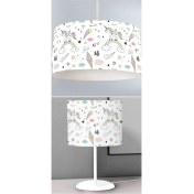 Resim Renkli Çocuk Odası Dijital Baskılı Sarkıt ve Masaüstü Abajur Seti 259 