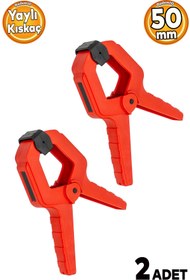 Resim Badem10 Yaylı Kıskaç Mandal El Tip İşkence Kırmızı Klips Hobi 50 mm 2 inç 2 ADET 