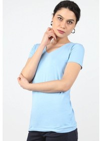 Resim Kadın Süprem Kısa Kollu Tişört Açık Mavi 