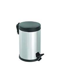 Resim 12 Lt Plastik Kapak Pedallı Çöp Kovası Metalik Gri 