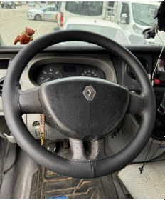 Resim Dikişli Direksiyon Kılıfı Siyah Deri Siyah Dikişli Renault Master İçin Siyah 