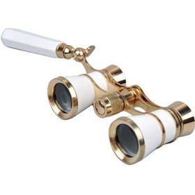 Resim Büro Ev Ofis Kamp Keyfi İçin 3x25 Beyaz Retro Pirinç Kaplı Opera Dürbünü Kamuflaj 