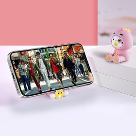 Resim BİPOWER E2m Sevimli Kedi Anahtarlıklı Telefon Standı Pudra 