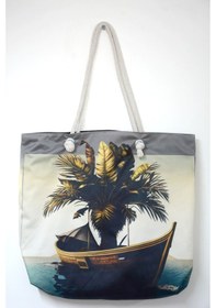 Resim GEMİ DESENLİ PLAJ ÇANTASI Çok Renkli 