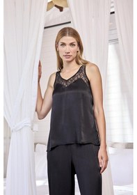 Resim Monamise Kadın Dantelli Ve Dekolteli Pijama Takımı 18614 Siyah 