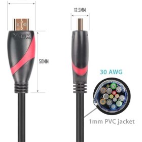 Resim Vcom CG525-R-15.0 Siyah 15MT 1.4V Hdmi-M-Hdmi-M Kablo 