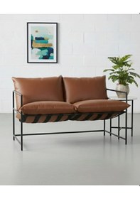 Resim Sller 2'li Klas Model Metal İskeletli Portatif Berjer ,taba Suni Deri Döşemeli Portatif İki Kişilik Berjer Taba 