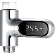 Resim LED Ekran Su Sayaç Dijital Duş Termometre Banyo Sıcaklığı Monitörü Su-Sıcaklık Ölçüm Enstrümanı 5 ~ 85 ℃ Aralık ℃/℉ Yüksek Doğruluk Duş Banyo Aksesuarı 