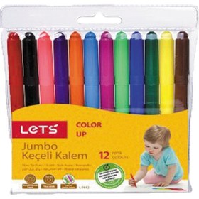 Resim Lets Keçeli Kalem 12 Renk Jumbo 