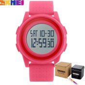 Resim Hanyang Pembe Kutu Skmeı 1206 Marka Spor Izle Erkekler Için Askeri Su Geçirmez LED Dijital Erkek Saatler Büyük Kadran Pu Kayış Açık Aydınlık Kol Saati (Yurt Dışından) 