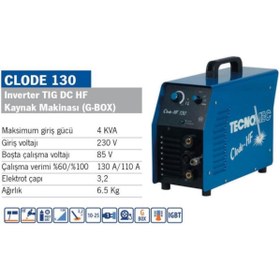 Resim Habib Makina Tecnomec Clode 130 130 Amper Inverter Kaynak Makinası (g Box) 