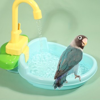 Su püskürtebilen bir papağan küveti, kendinden temizleyen duş, küçük ve orta boy kuşlar için uygun dayanıklı PC malzeme