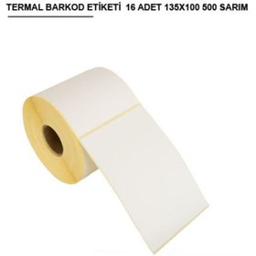 Resim Kargo Ambalaj Termal Barkod Etiketi 135x100 / 500 Sarım 16 Rulo 