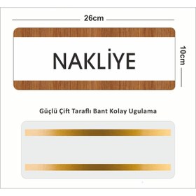 Resim zafrakreklam Nakliye Ofis Departman Kapı İsimliği, Yönlendirme levhası 26X10Cm BEYAZ-CEVİZ 