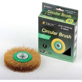 Resim Troy 27704-200 Saçaklı Daire Fırça Tel Fırça Spirel Taşlama 200Mm 