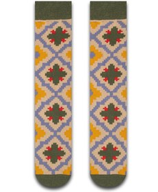 Resim Yeşil Retro Renkli Kadın Çorap Yeşil 