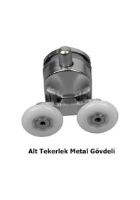 Resim Duşakabin Tekerleği Metal Gövdeli Krom 4 Lü Set Teker Çapı 24 Mm Krom 