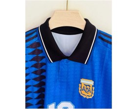 Resim Legent Lady Lionel Messi Argentina Retro Tasarım Futbol Forması Mavi Özel Forma Kumaşı 