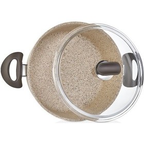 Resim Falez Creamy Granit 22 Cm Kısa Granit Tencere Karnıyarık Krem 