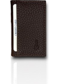 Resim Compact Vegan Şeffaf Kimlik Ve Kredi Kartı Cüzdanı - Türkiye Üretimi Kahverengi 