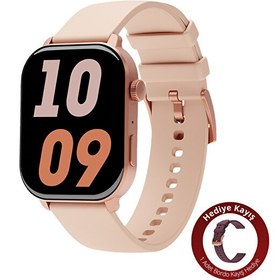Resim Inteya HiWatch Talk 2 Amoled Ekran Gold-Kırmızı Silikon Kayışlı Akıllı Saat Rose 