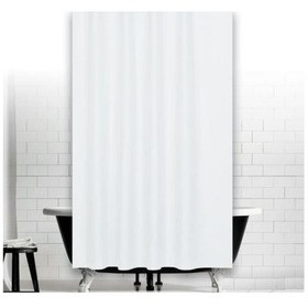 Resim Banyo Perdesi 1x120x200 Tek Kanat Duş Perdesi Halka Hediyeli 0010 Beyaz Beyaz 