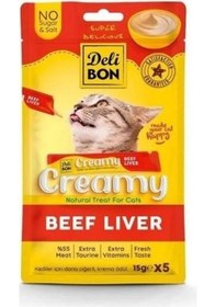 Resim Delibon Creamy Dana Ciğerli Sıvı Kedi Ödül Maması 5 x 15 G 