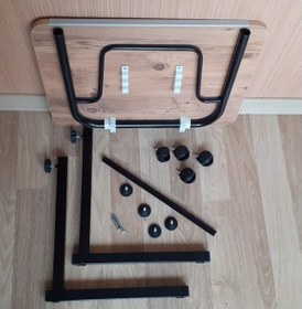 Resim Tekerlekli Notebook Laptop Çalışma Sehpası Eğim Ve Yükseklik Ayar 