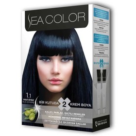 Resim Litae LitaeTrend 2 Tüp Krem Saç Boyası Seti Mavi Siyah No:1.1 