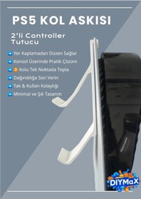 Resim Ps5 Kol Askı Aparatı 2 Li Controller Tutucu Clip, Playstation 5 Yan Montaj Standı - Beyaz 