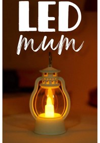 Resim Led Mum Mini Kamp Tipi 1 Adet Pil Dahil Dumansız Alev Ledli Dekor Işığı Beyaz Pt430 Beyaz 