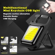 Resim 1 Adet LiHangStar Manyetik Fener, Anahtarlık ile USB Şarj Edilebilir LED Çalışma Lambası, Manyetik Taban & Şişe Açacağı, Taşınabilir Kamp Lambası, Kanca Özellikli, USB-C Uyumlu, Şarj Edilebilir El Feneri, Çok Amaçlı Manyetik Özellikler 