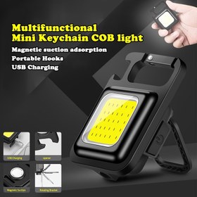 Resim 1 Adet LiHangStar Manyetik Fener, Anahtarlık ile USB Şarj Edilebilir LED Çalışma Lambası, Manyetik Taban & Şişe Açacağı, Taşınabilir Kamp Lambası, Kanca Özellikli, USB-C Uyumlu, Şarj Edilebilir El Feneri, Çok Amaçlı Manyetik Özellikler 