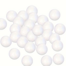 Resim 50 Adet Beyaz El işi Köpük Toplar - 7.5 cm Pürüzsüz Polistiren Küreler Sanat, Kendin Yap Ev Projeleri, Noel Süsleri, Okul El İşi ve Şenlikli Parti Malzemeleri için 
