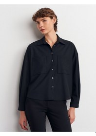 Resim Dilvin 50522 Oversize Gömlek-siyah Siyah 