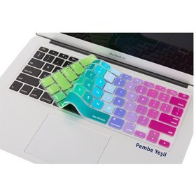 Resim Macbook Air Pro Klavye Koruyucu 13Inc 15-17 İngilizce A1466 Dazle Pembe Yeşil 
