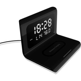 Resim Happy World Shopping 3 In 1 Çok Fonksiyonlu 10 W Telefon Kablosuz Şarj LED Masaüstü Saat Şarj Takvim Iphone Samsung Huawei Için Kablosuz Şarj Aletleri (Yurt Dışından) 