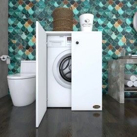 Resim Kenzlife çamaşır makinesi dolabı kapaklı tatyana byz 90*70*60 banyo ofis kapaklı arkalıksız 