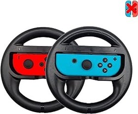 Resim 2 schwarze Lenkradgriffe, kompatibel mit Nintendo Switch/OLED Joy-Con - Ideale Griffe für Multiplayer-Spiele und für unterwegs - Ergonomischer Griff - Links und rechts kompatibel 