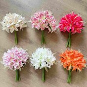 Resim 1 demet 10 adet 20 başlı yapay zambak buketi - yeniden birleşme için kumaş taklit zambak, lüks yüksek kaliteli çiçek dekorasyonu, el tutma düğün çiçekleri, kapaksız masa düzenlemesi 