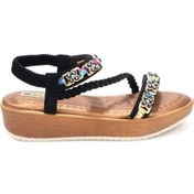 Resim Pisagor 31340 Ortopedik Kadın Günlük Taşlı Sandalet Siyah 